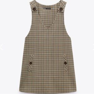 Zara Pinafore Checkered Dress- size small